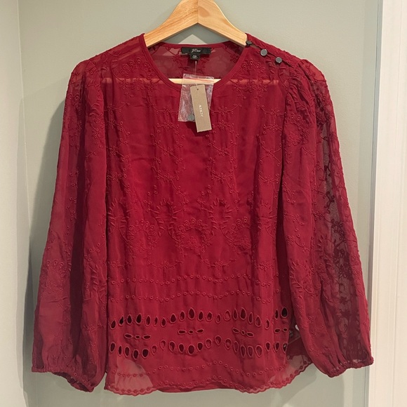 J. Crew Tops - JCrew Embroidered‎ Top- XS